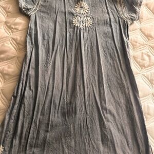 Blue Embroidered Dress